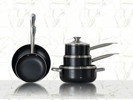A cast iron skillet and cookware