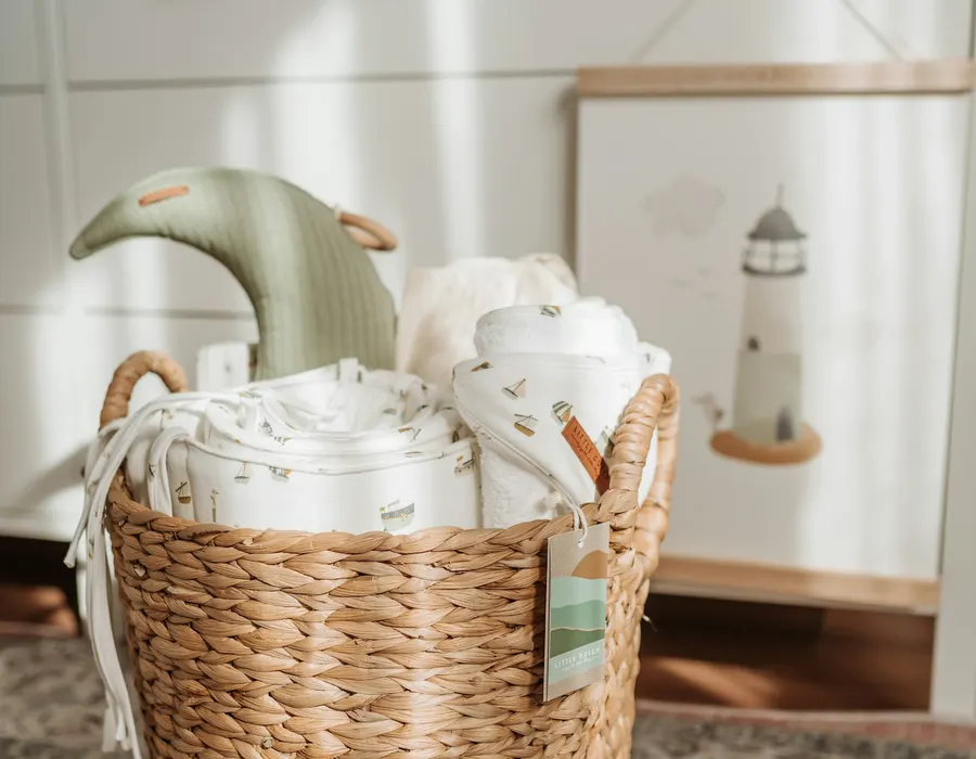 A floating wall shelf styled with homeware